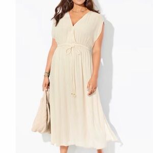 NWT Surplice Tie Waist Coverup Maxi Dress Swimsuits For All Plus Size 3X 26 28